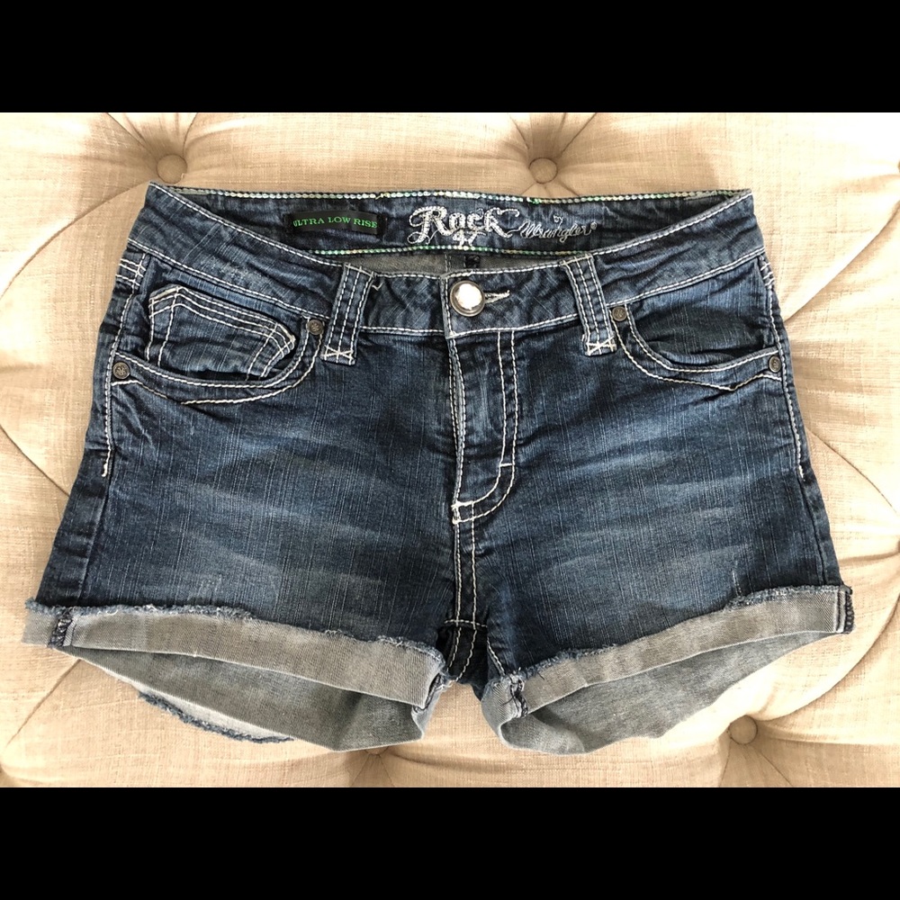 EUC Wrangler Rock 47 Ultra Low-Rise Denim Shorts